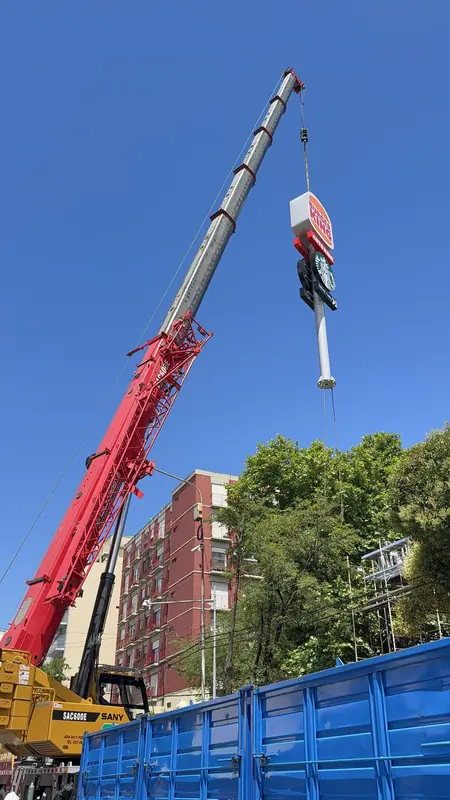 Grúa telescópica en operación 2